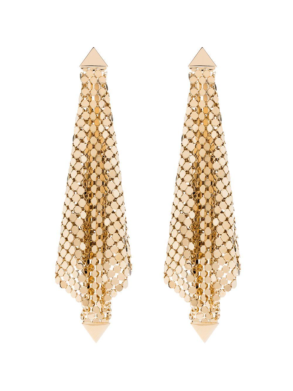 RABANNE Orecchini in metallo dorato ispirati alla chainmail