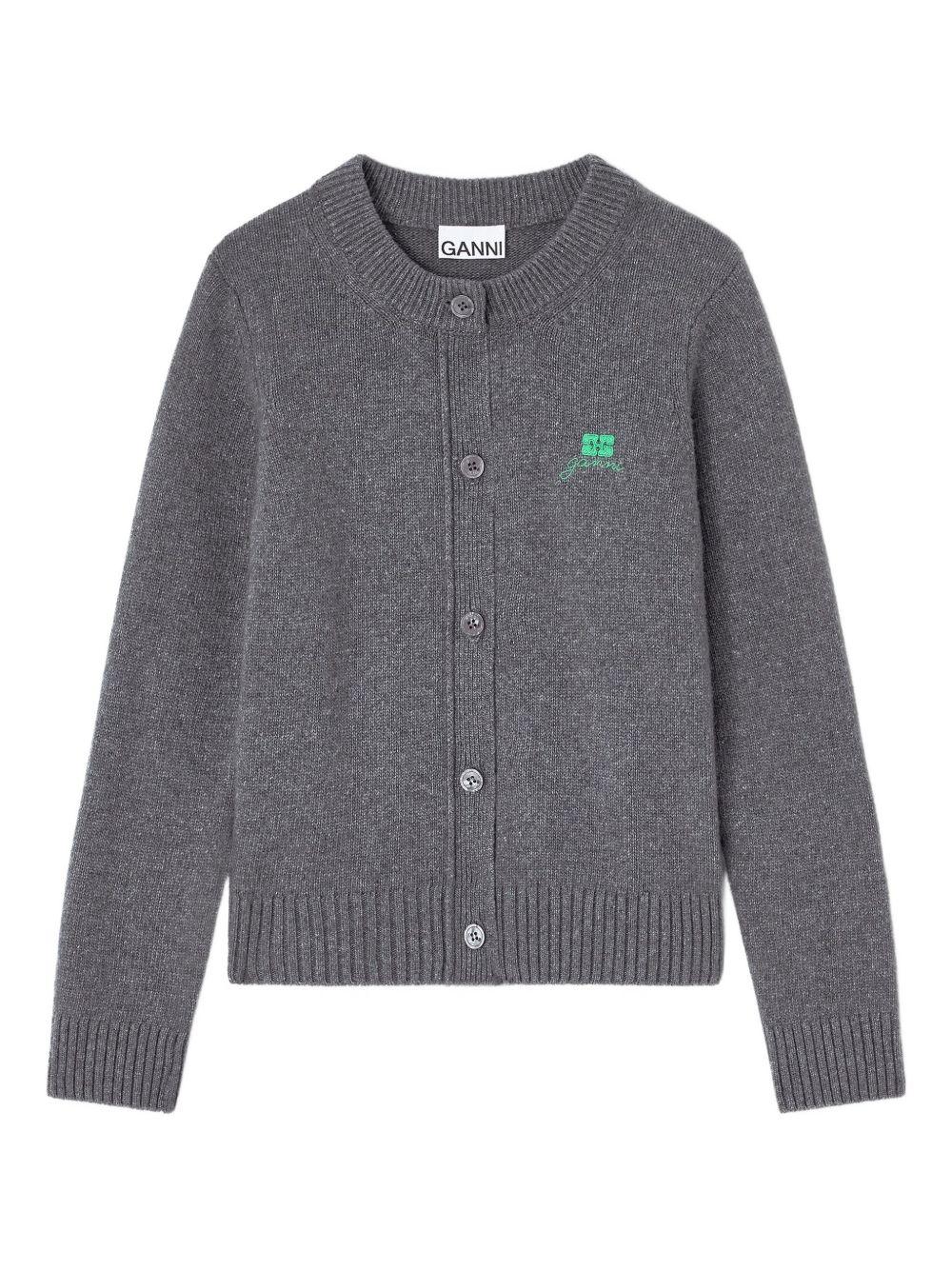 GANNI Cardigan Core Future grigio
