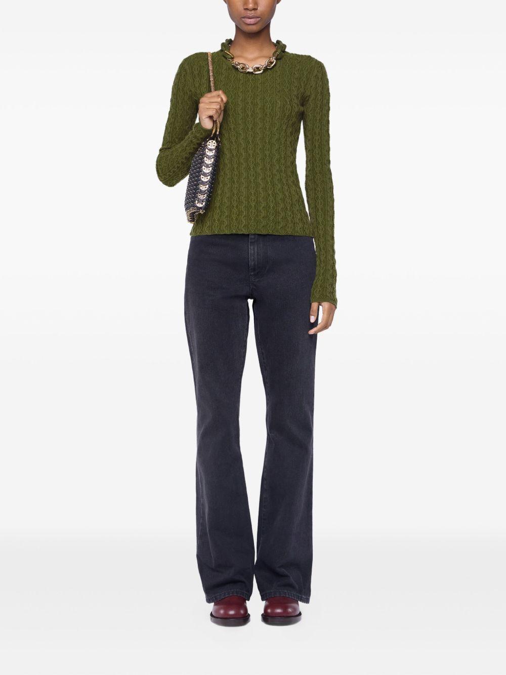 RABANNE Maglia kaki con catena 'XL link' applicata