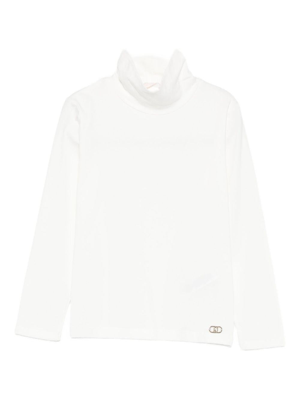 LIUJO T-shirt a collo alto bianco
