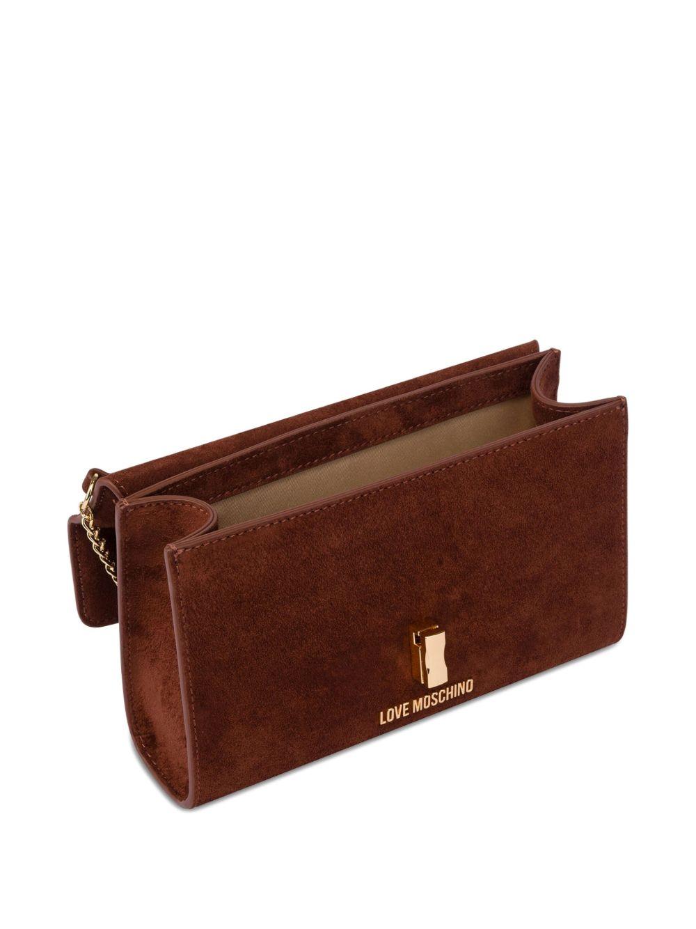 LOVE MOSCHINO Borsa a tracolla in suede con chiusura a cuore