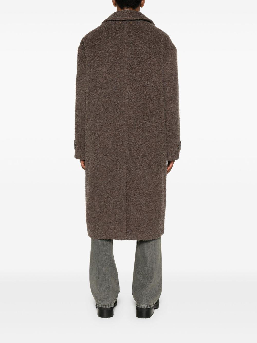 GOLDEN GOOSE Cappotto lungo effetto teddy in lana marrone