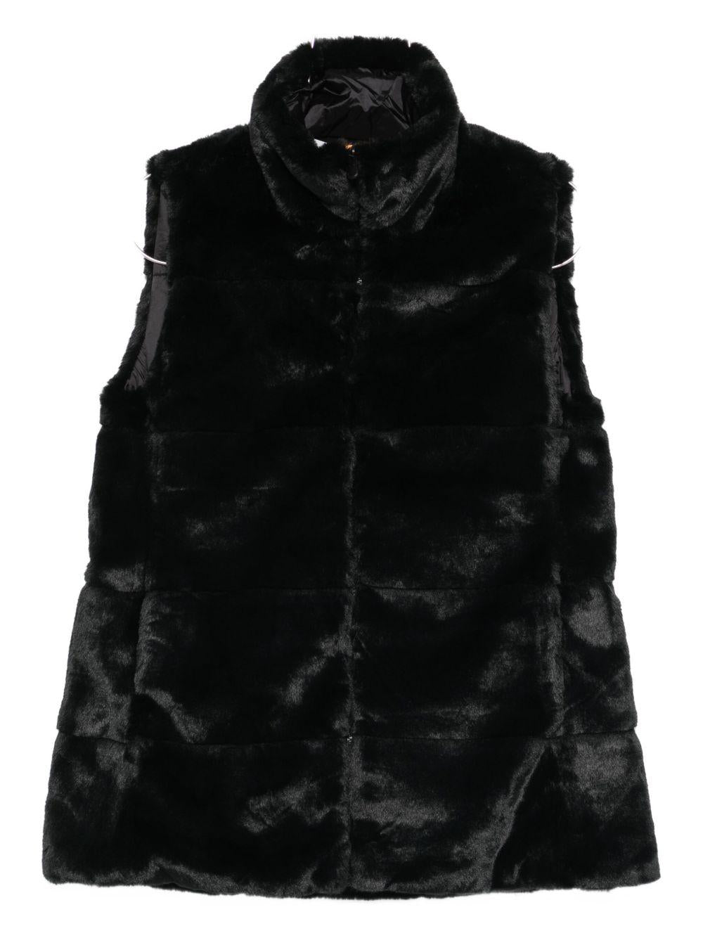 SAVE THE DUCK Gilet 'Nives' in ecopelliccia nera