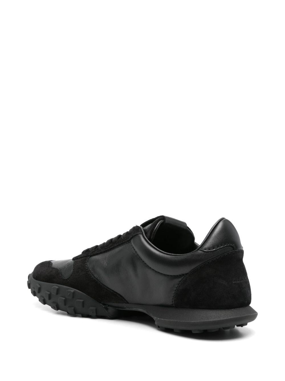 JIL SANDER Sneakers stringate in pelle nera