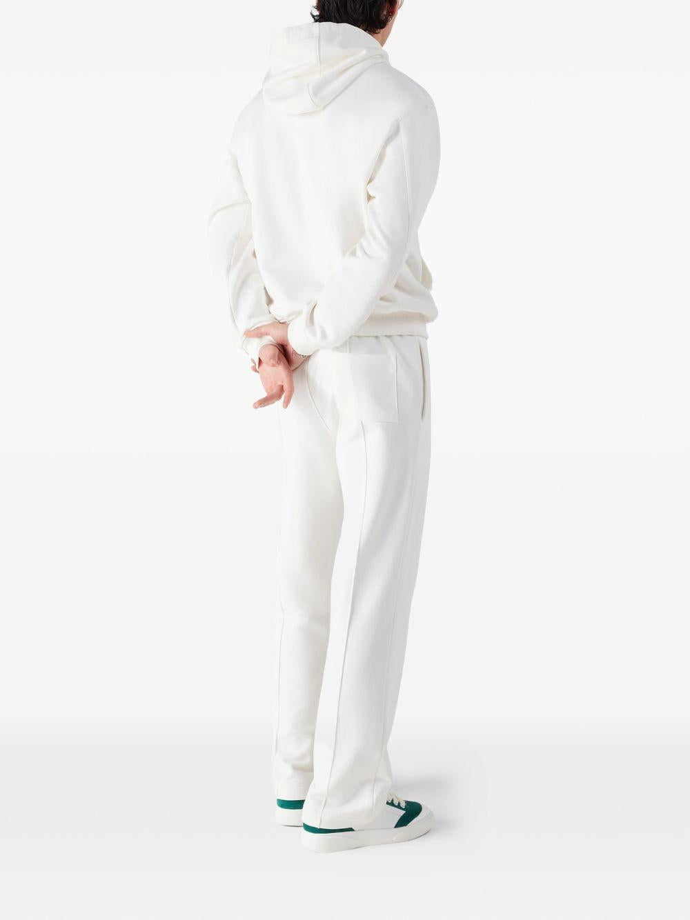 CASABLANCA Felpa con cappuccio in cotone bianco