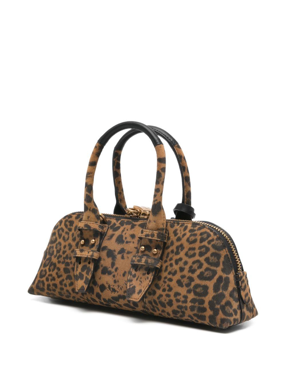 PINKO Borsa a mano Bowling Bag in pelle animalier