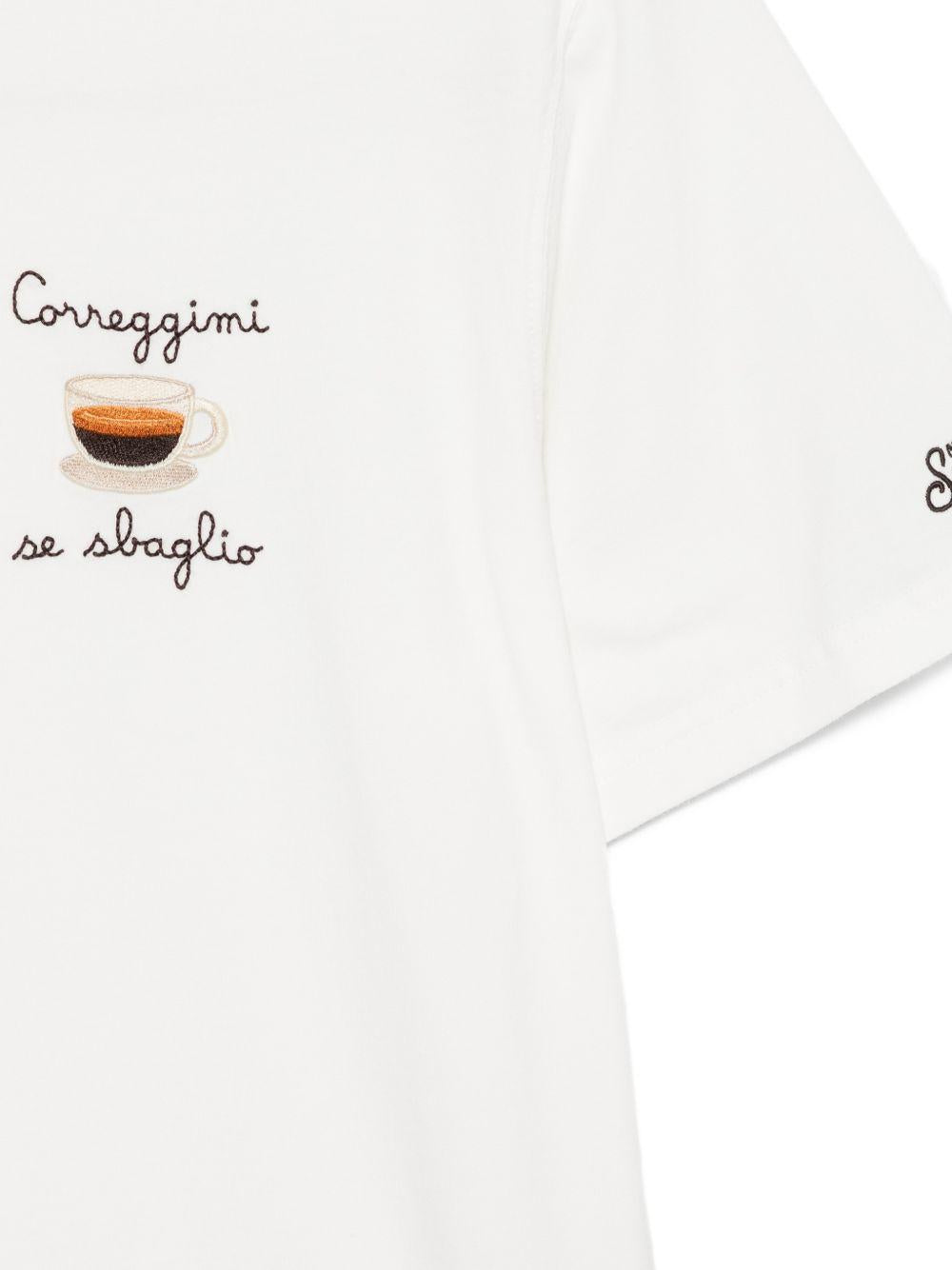 MC2 SAINT BARTH T-shirt Portofino in cotone bianco con ricamo