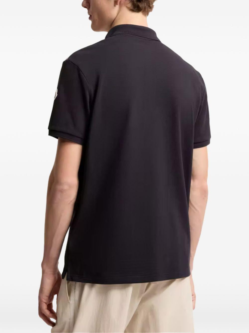 MONCLER Camicia nera a righe in cotone