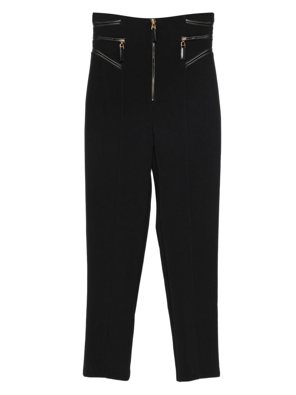 ELISABETTA FRANCHI Pantaloni bustier neri a vita alta<BR/>