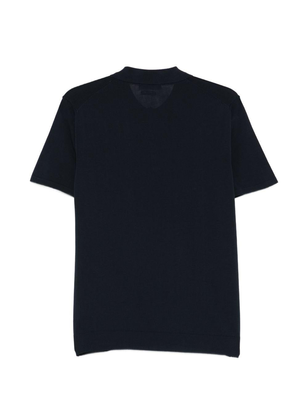 DANIELE FIESOLI Polo in cotone blu con bottoni