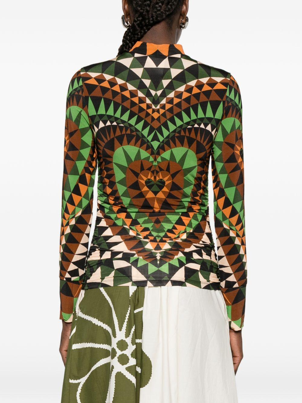 FARM RIO Blusa Heart Decocon cuore multicolore