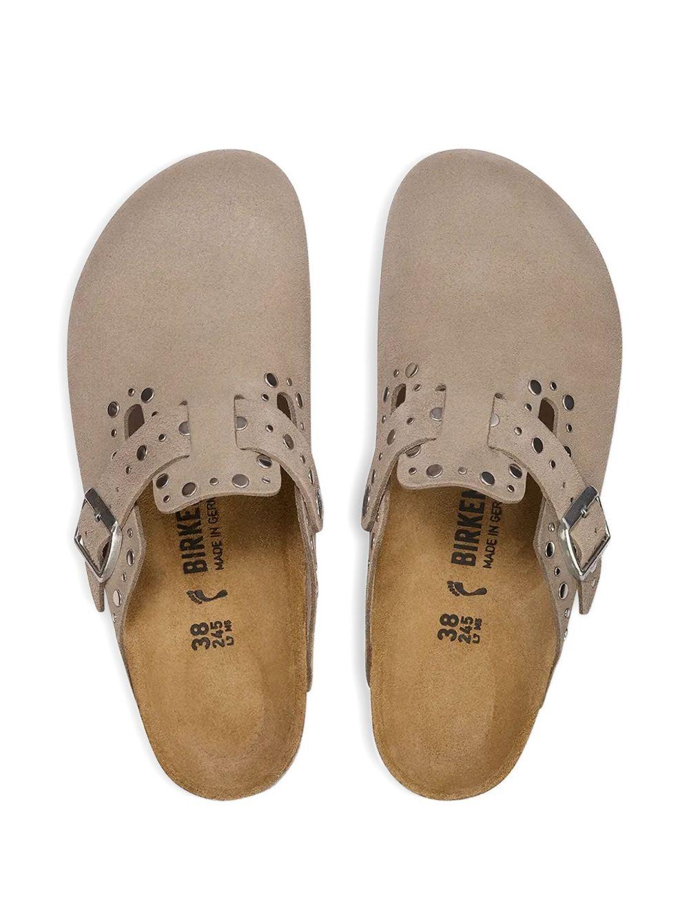 BIRKENSTOCK Ciabatte Boston in camoscio beige