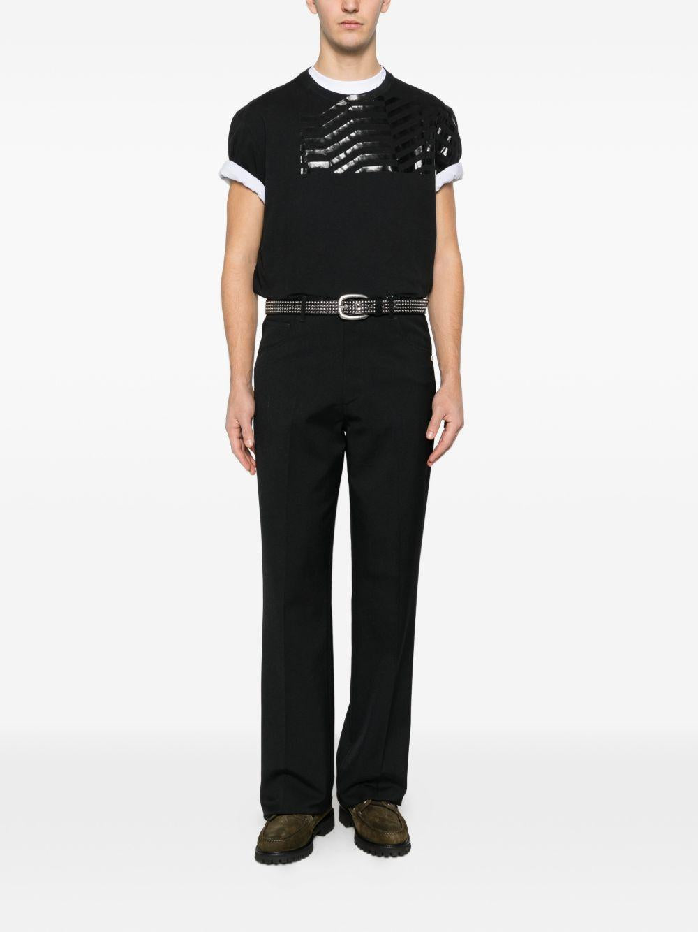 GOLDEN GOOSE T-shirt nera in cotone