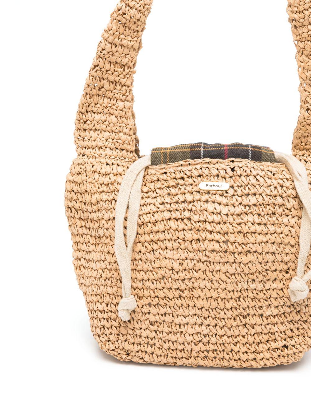 BARBOUR Borsa a spalla Lily in rafia beige