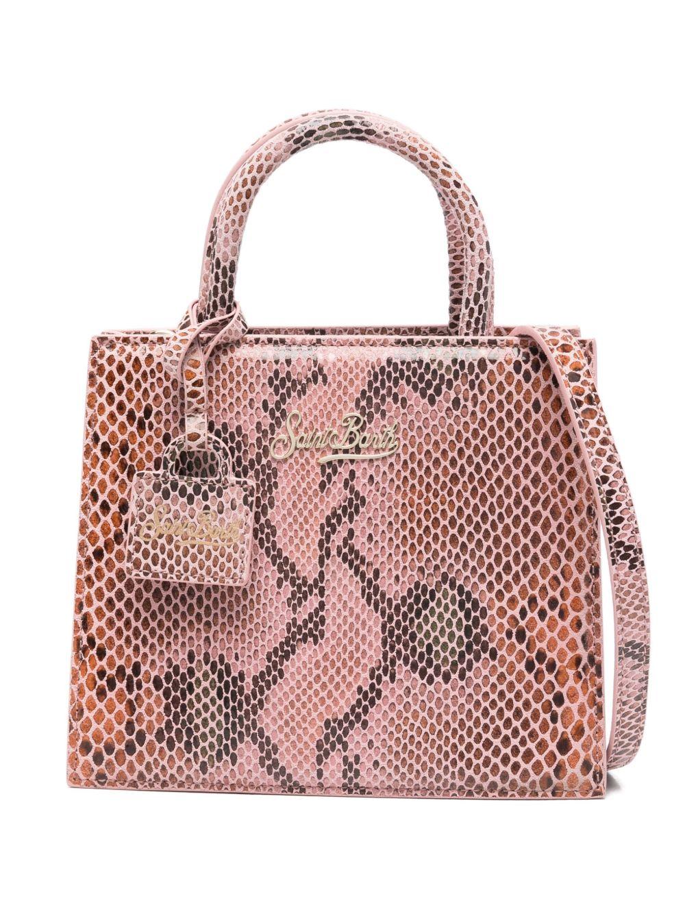 MC2 SAINT BARTH Borsa Shop Bag Mini effetto pitone rosa