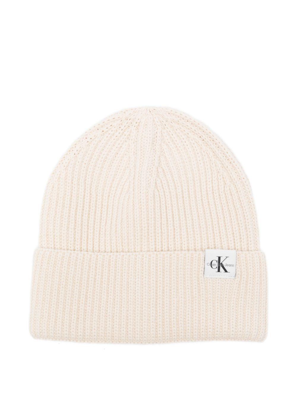 CALVIN KLEIN JEANS Berretto a coste con logo