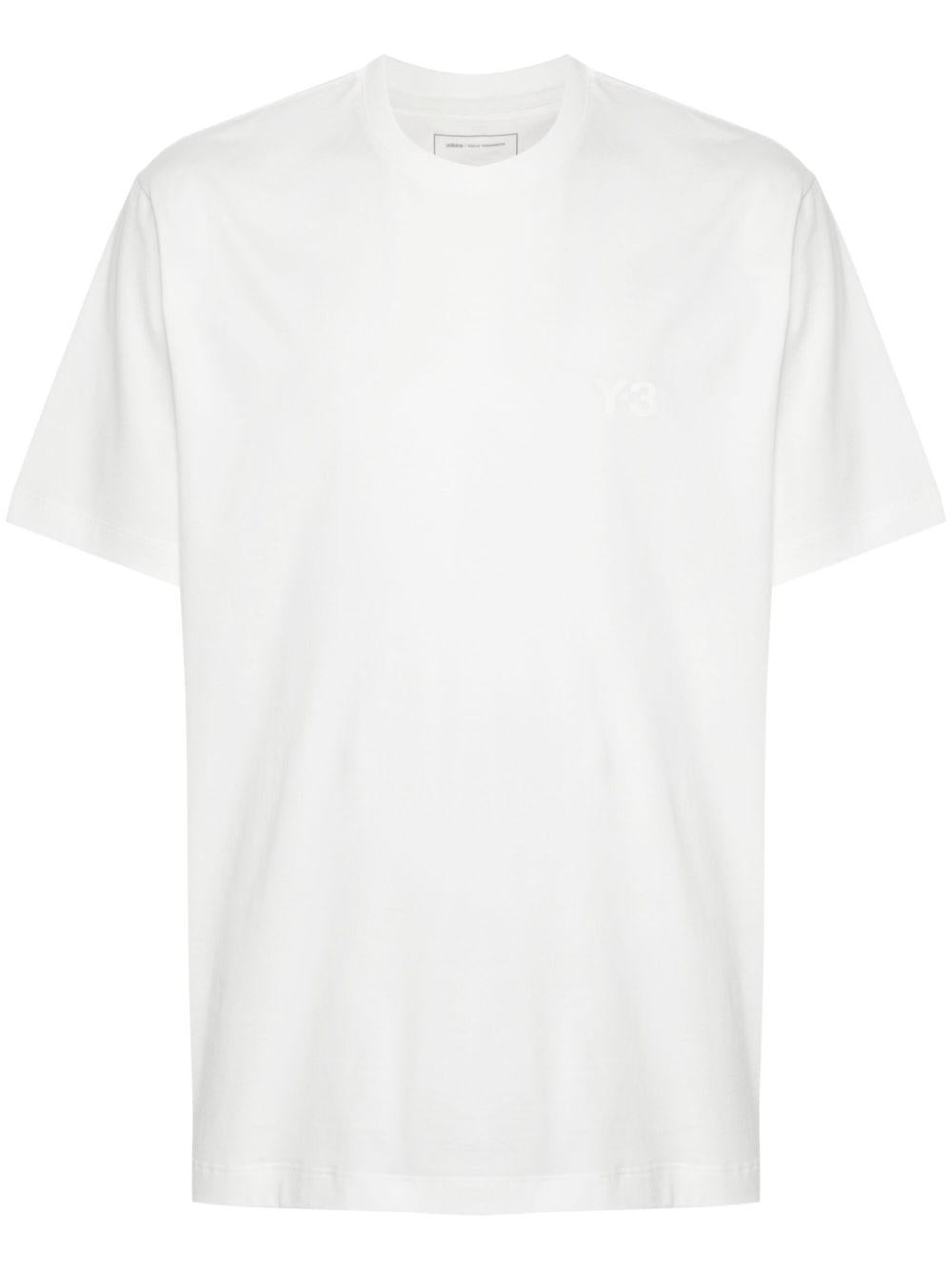 Y3 T-shirt in cotone bianca con stampa logo