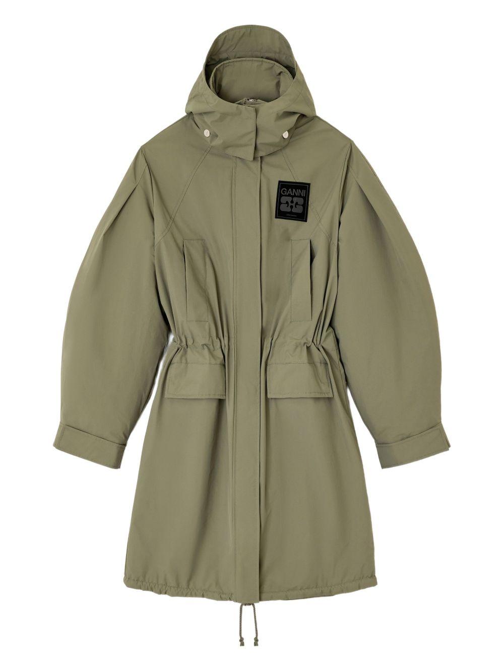 GANNI Parka verde 'Ripstop'