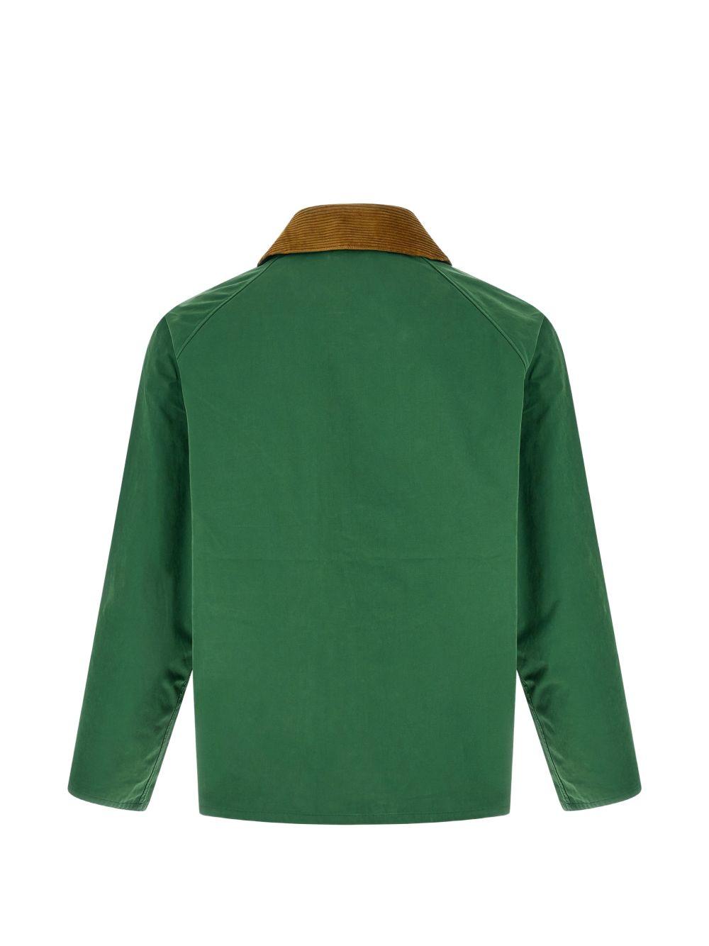 BARBOUR Giacca Transporter verde con colletto in velluto
