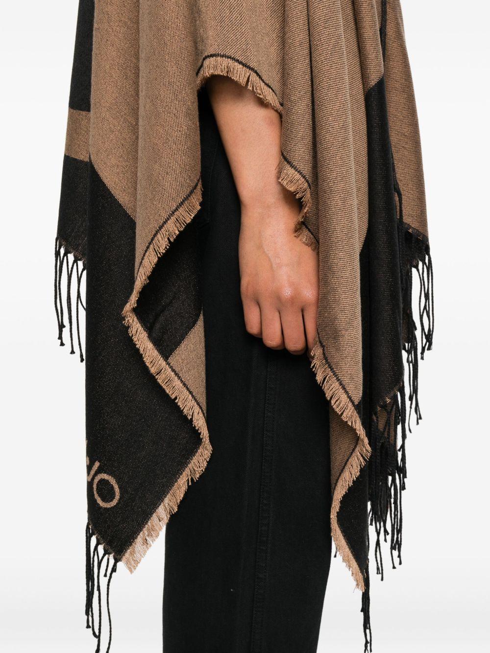 LIUJO Poncho con logo e frange