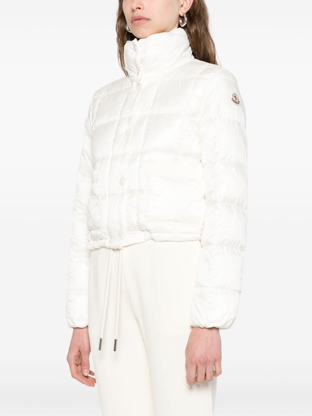 MONCLER Piumino crop bianco con coulisse
