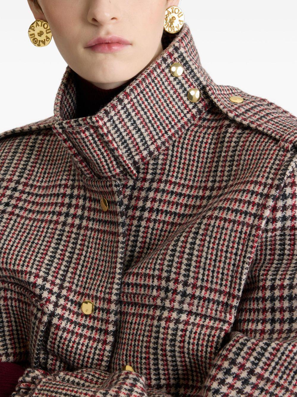 PATOU Bomber tartan a collo alto