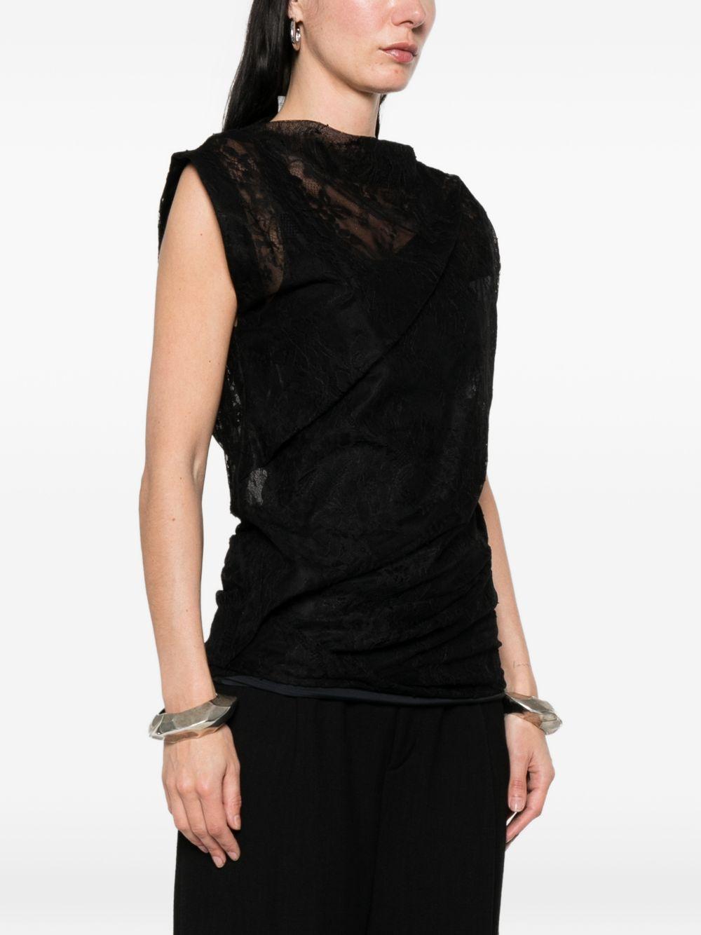 SPORTMAX Top Cupola con pizzo nero