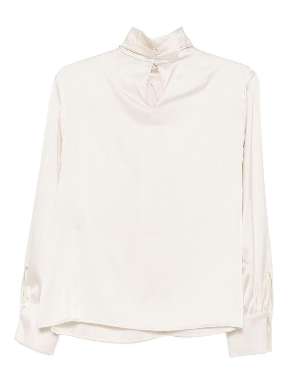 D EXTERIOR Blusa bianca a collo alto