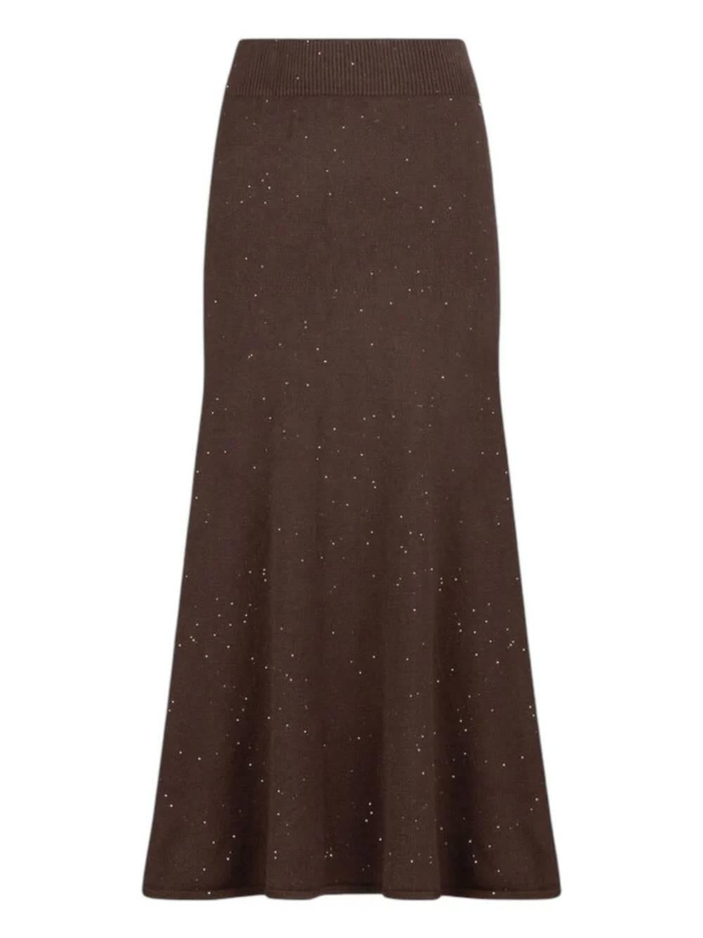LIUJO Gonna lunga in maglia marrone