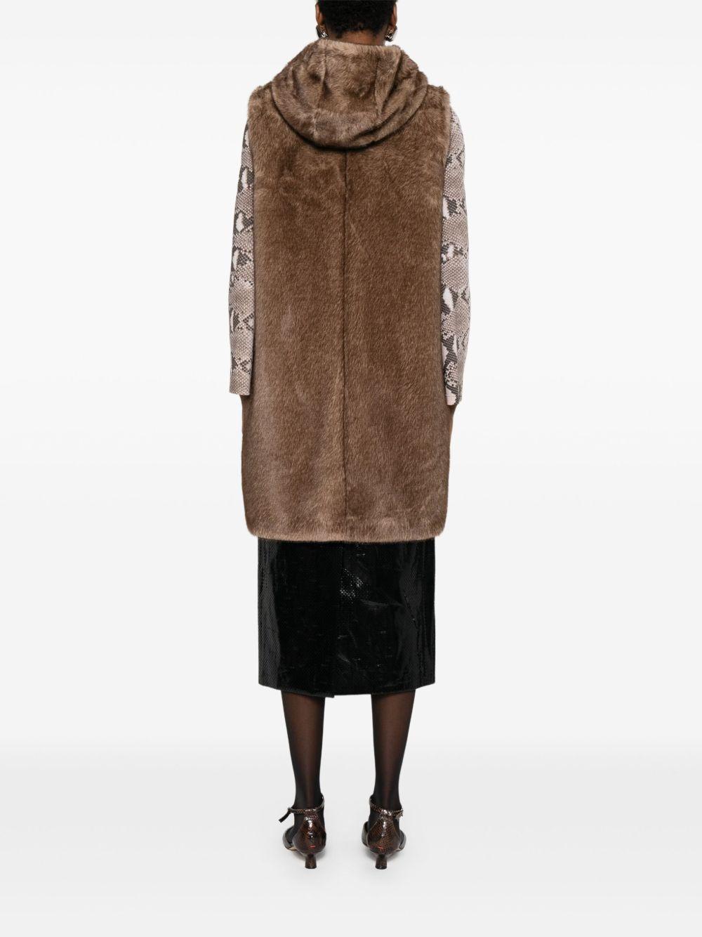 BETTA CORRADI Gilet in ecopelliccia con cappuccio