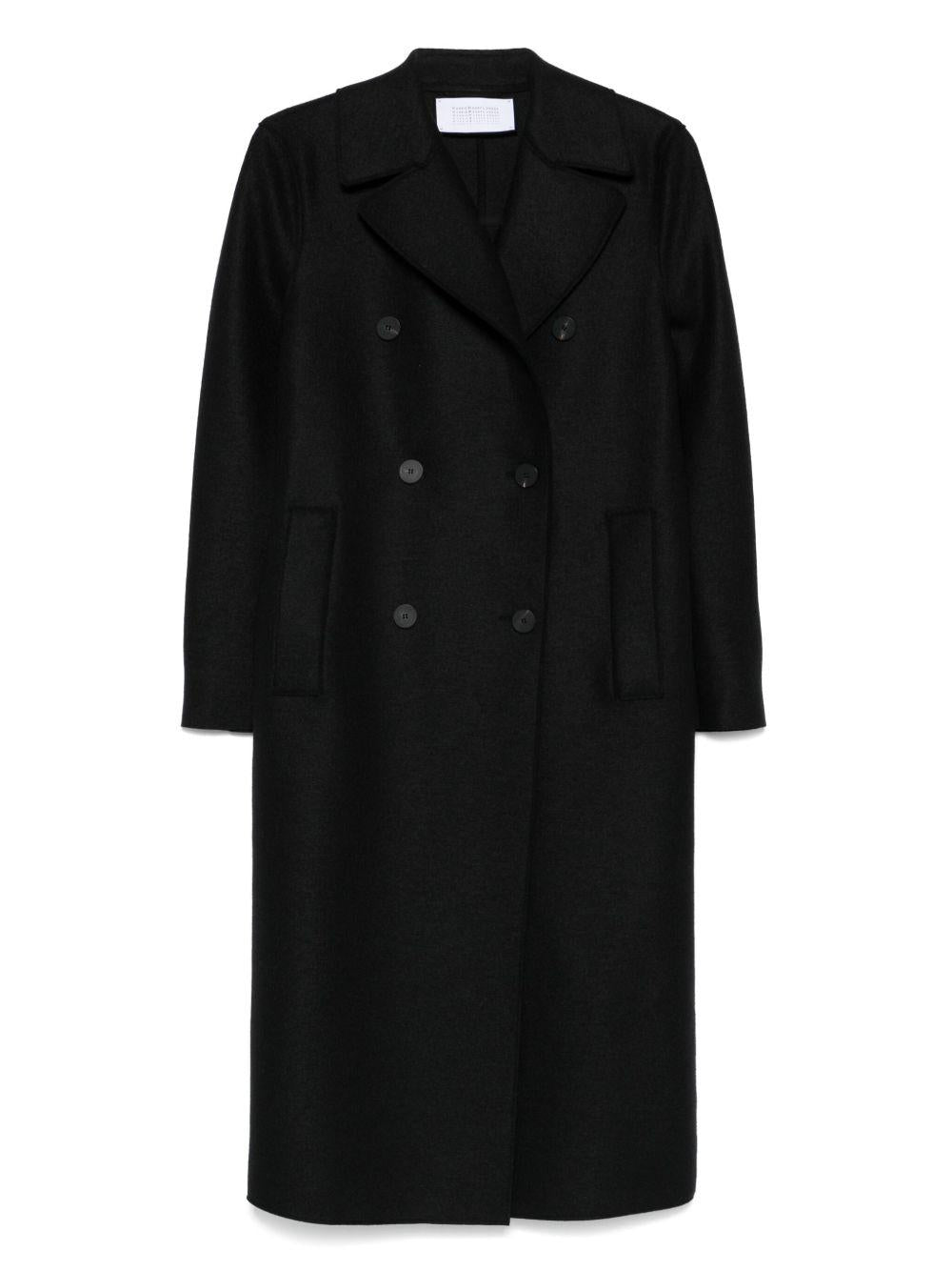 HARRIS WHARF LONDON Cappotto doppiopetto in lana nera