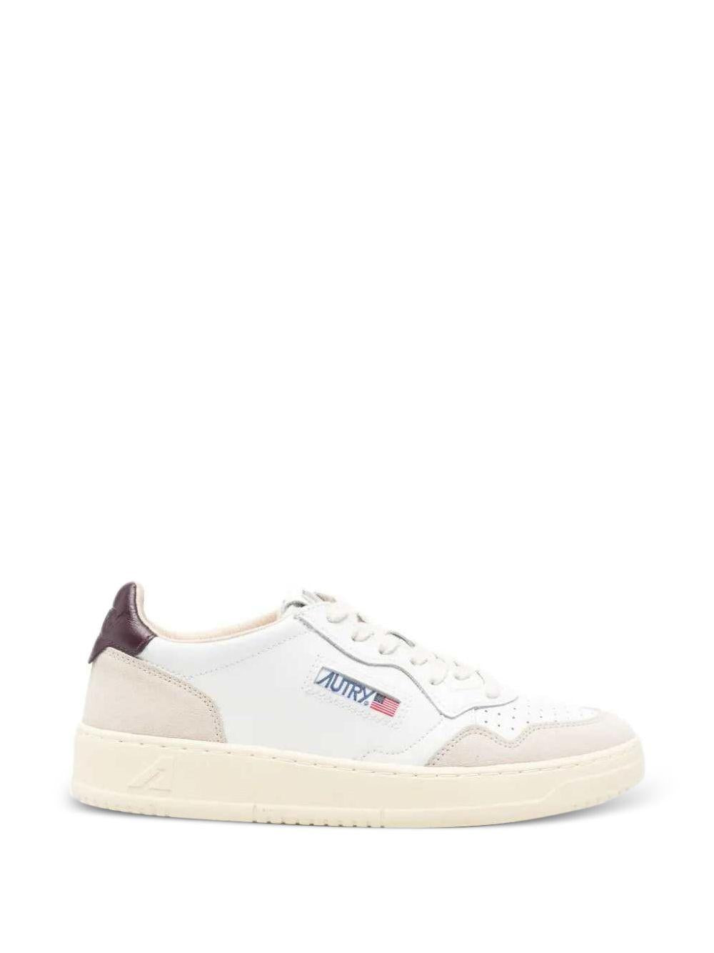 AUTRY Sneakers Medalist in pelle bianca con dettaglio marrone