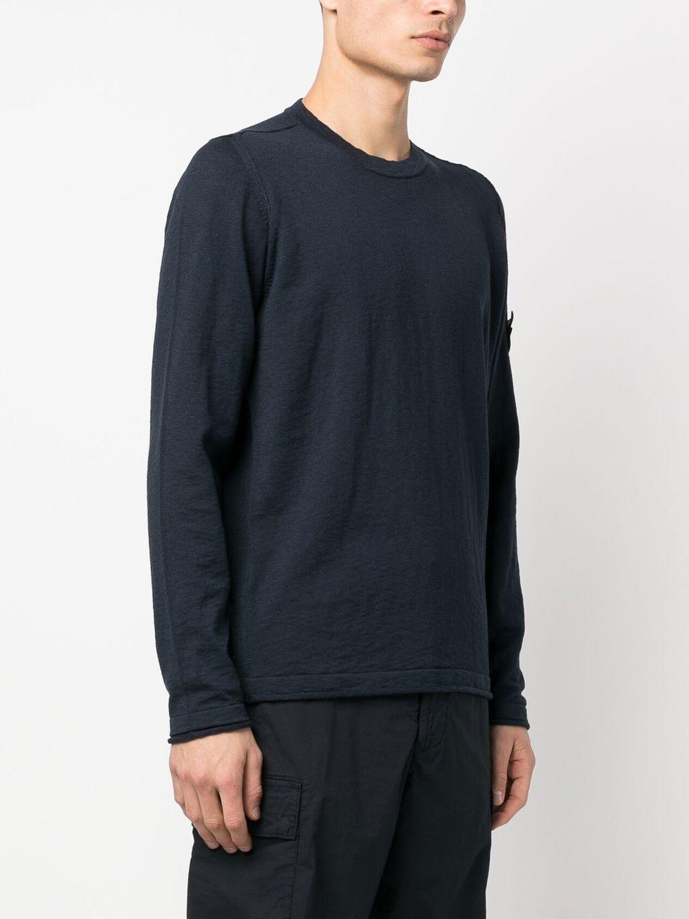 STONE ISLAND Maglia girocollo blu navy