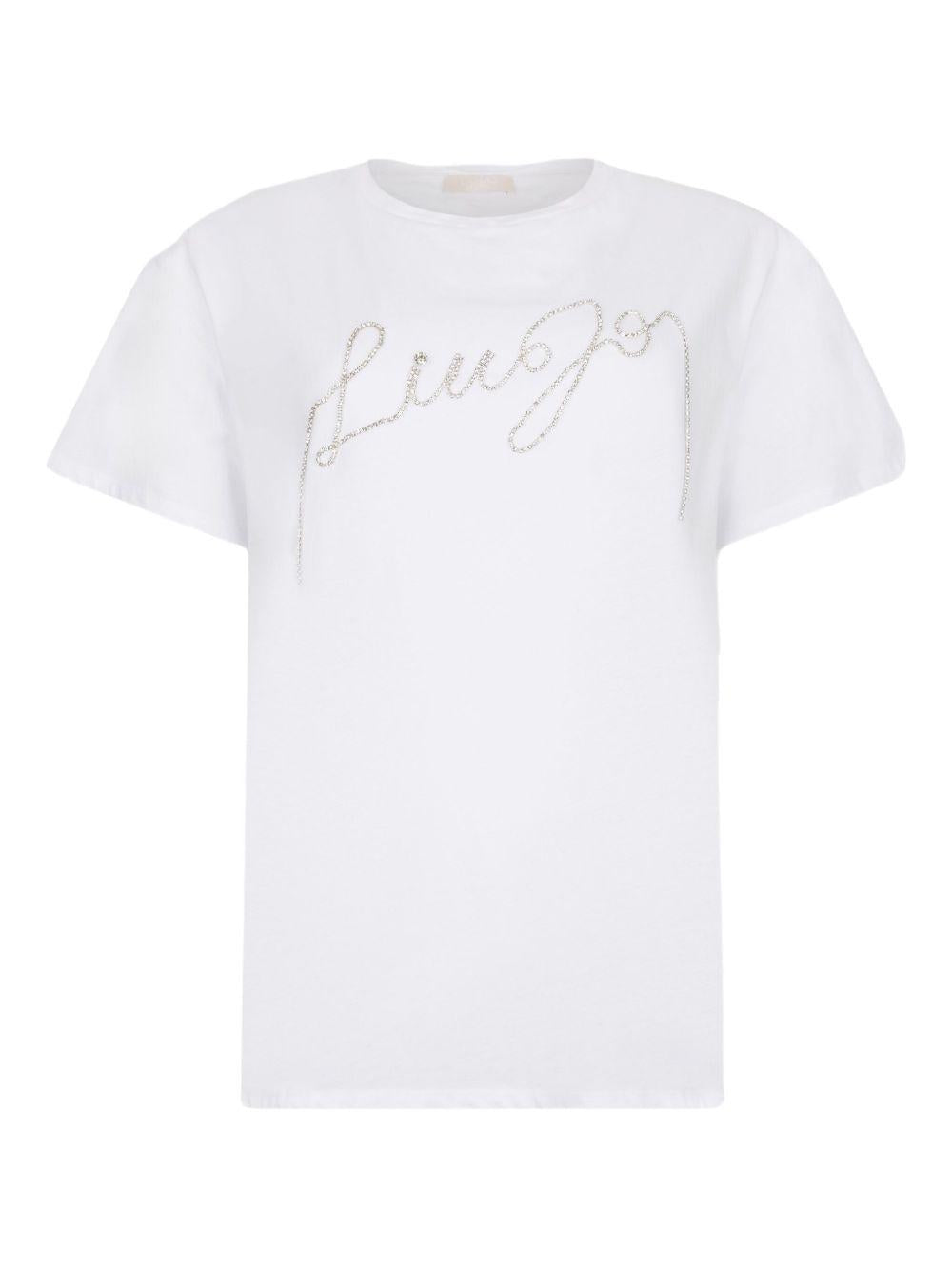 LIUJO T-shirt girocollo con strass