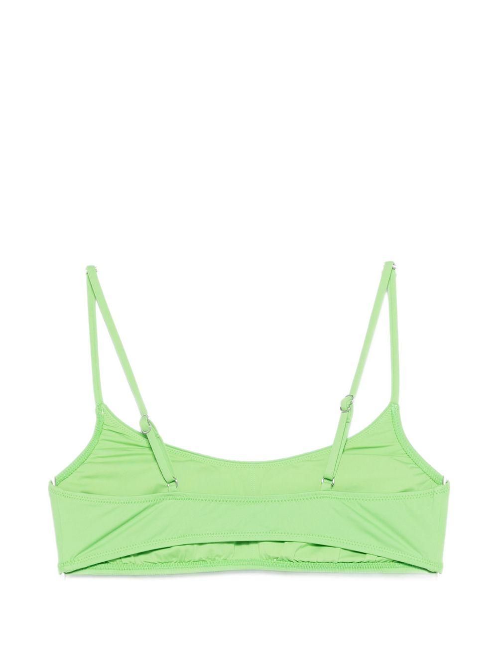 POLO RALPH LAUREN Top bikini a fascia con spalline sottili verde chiaro con logo a contrasto