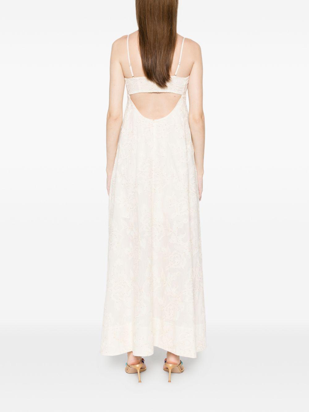 LIUJO Abito lungo in san gallo con taglio imperiale