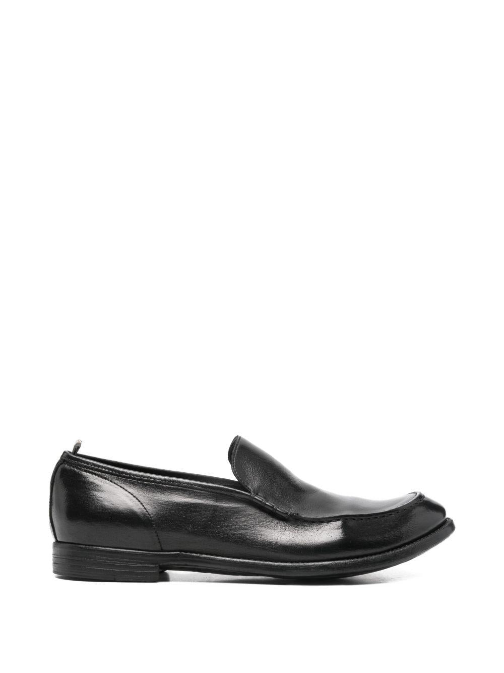OFFICINE CREATIVE Mocassini neri slip-on con punta tonda