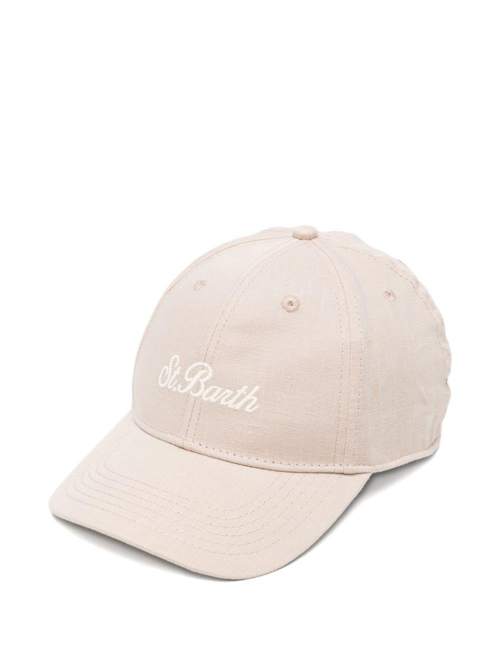MC2 SAINT BARTH Cappello da baseball in lino beige
