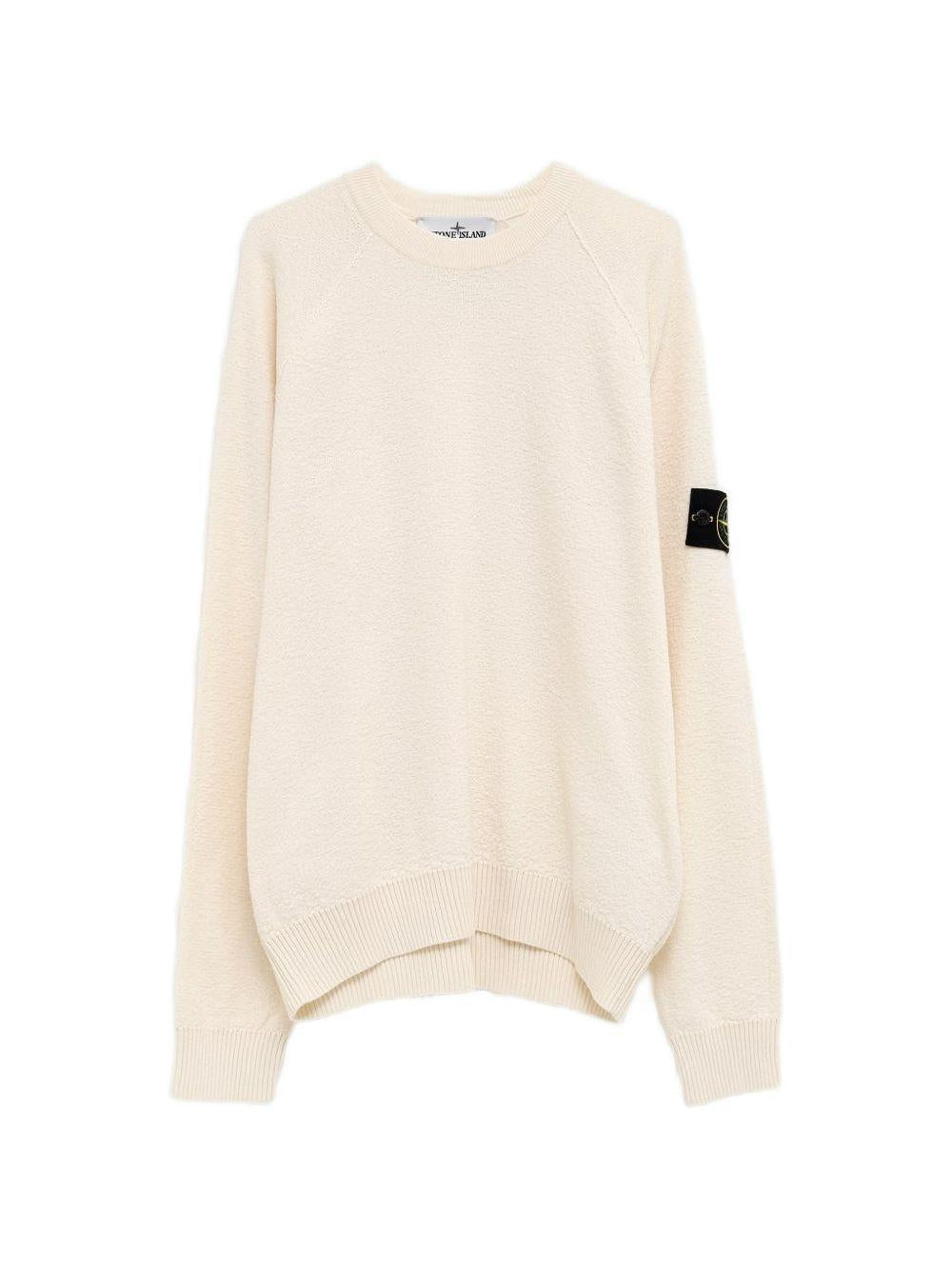 STONE ISLAND Maglia in cotone girocollo con patch logo
