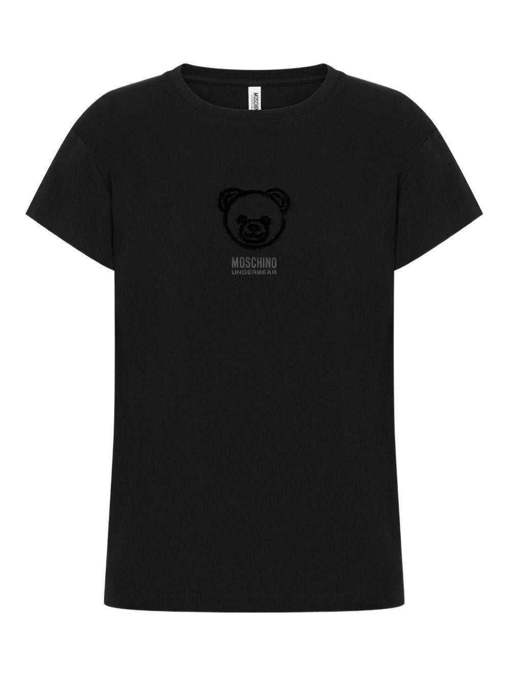 MOSCHINO UNDERWEAR Tshirt nera con logo Teddy Bear