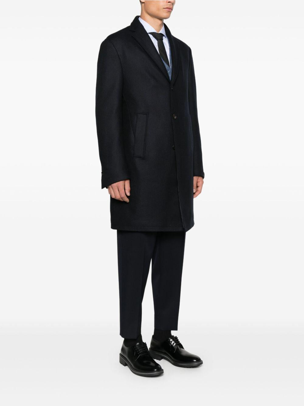 CORNELIANI Cappotto monopetto blu navy