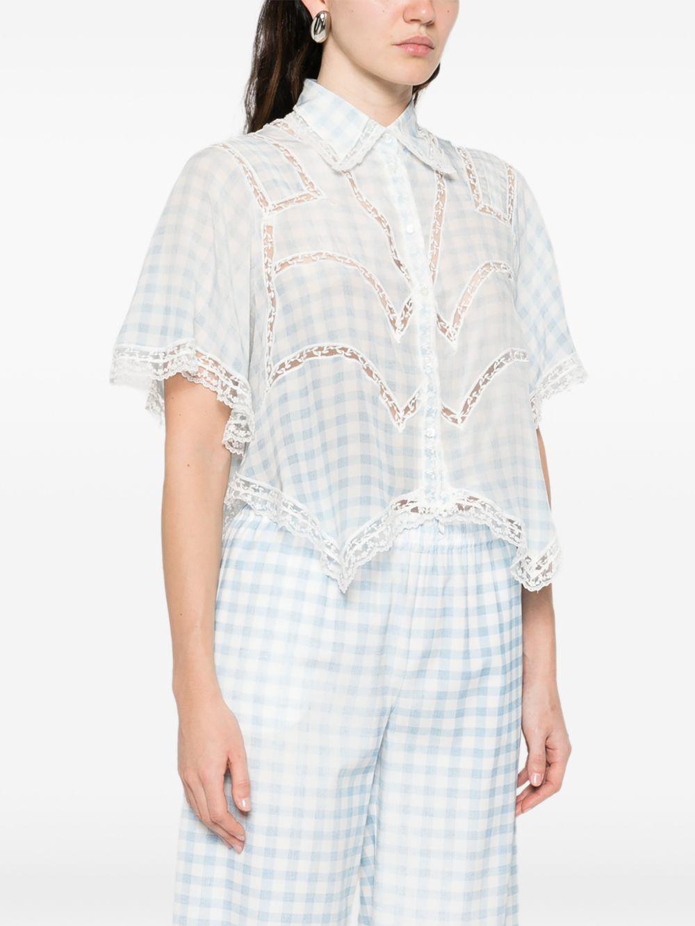 ERMANNO SCERVINO Camicia con motivo a quadri con pizzo