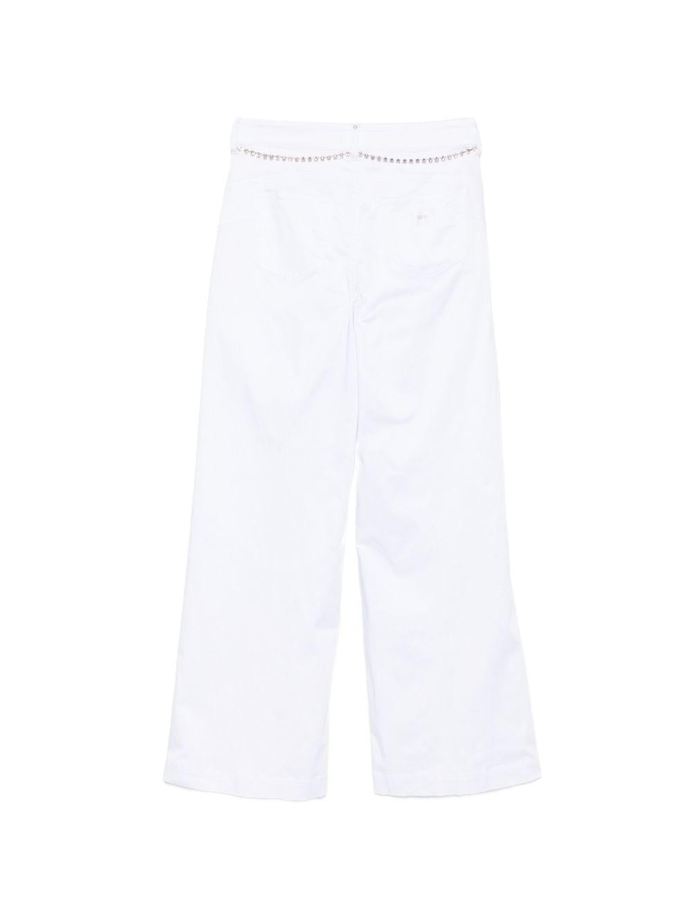 LIUJO Pantaloni con catenina in vita bianchi