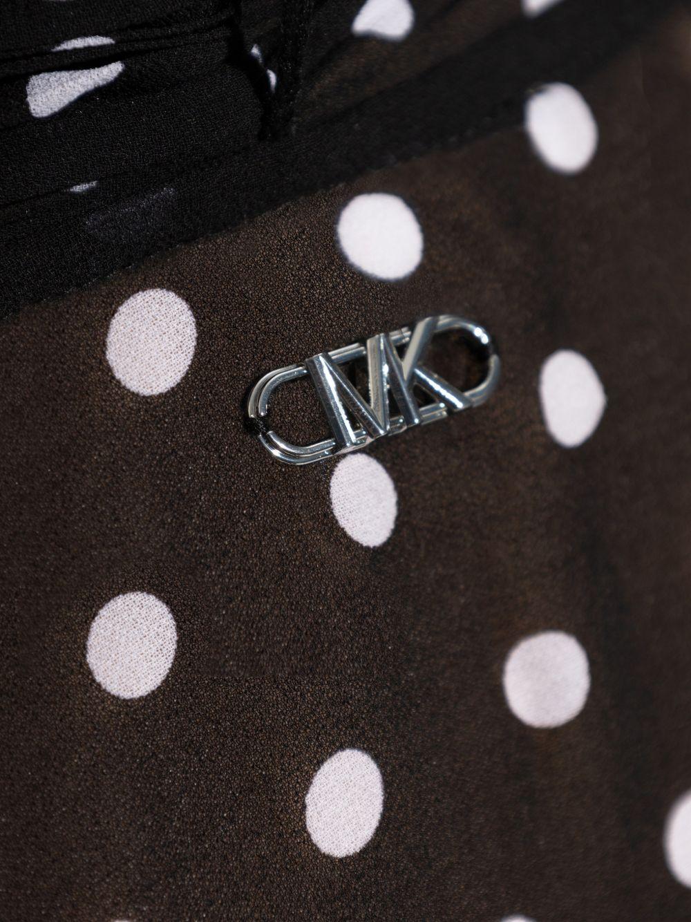 MICHAEL KORS Camicia nera a pois bianchi