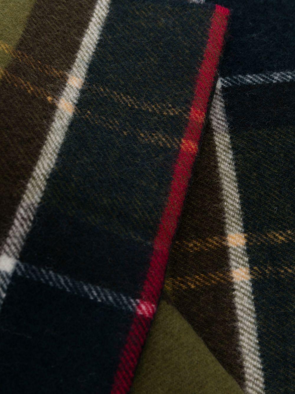 BARBOUR Sciarpa in misto lana tartan con frange