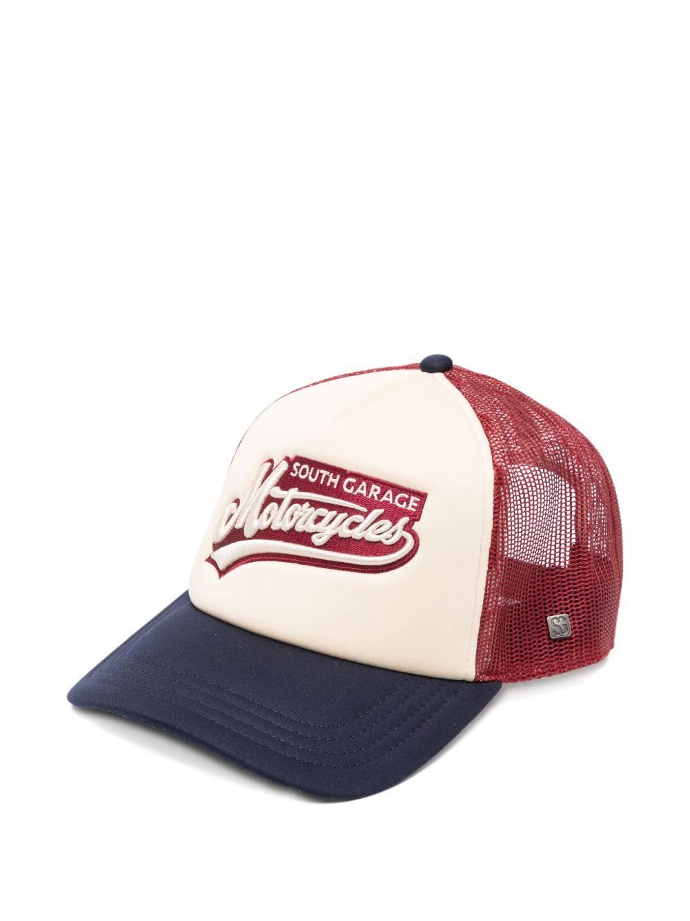 SOUTH GARAGE Cappello da baseball a blocchi di colore con stampa