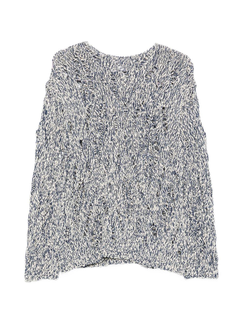 AMARANTO Maglia melangè con effetto traforato