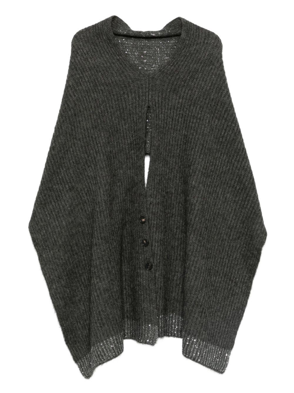 D EXTERIOR Mantella grigia aperta con botton