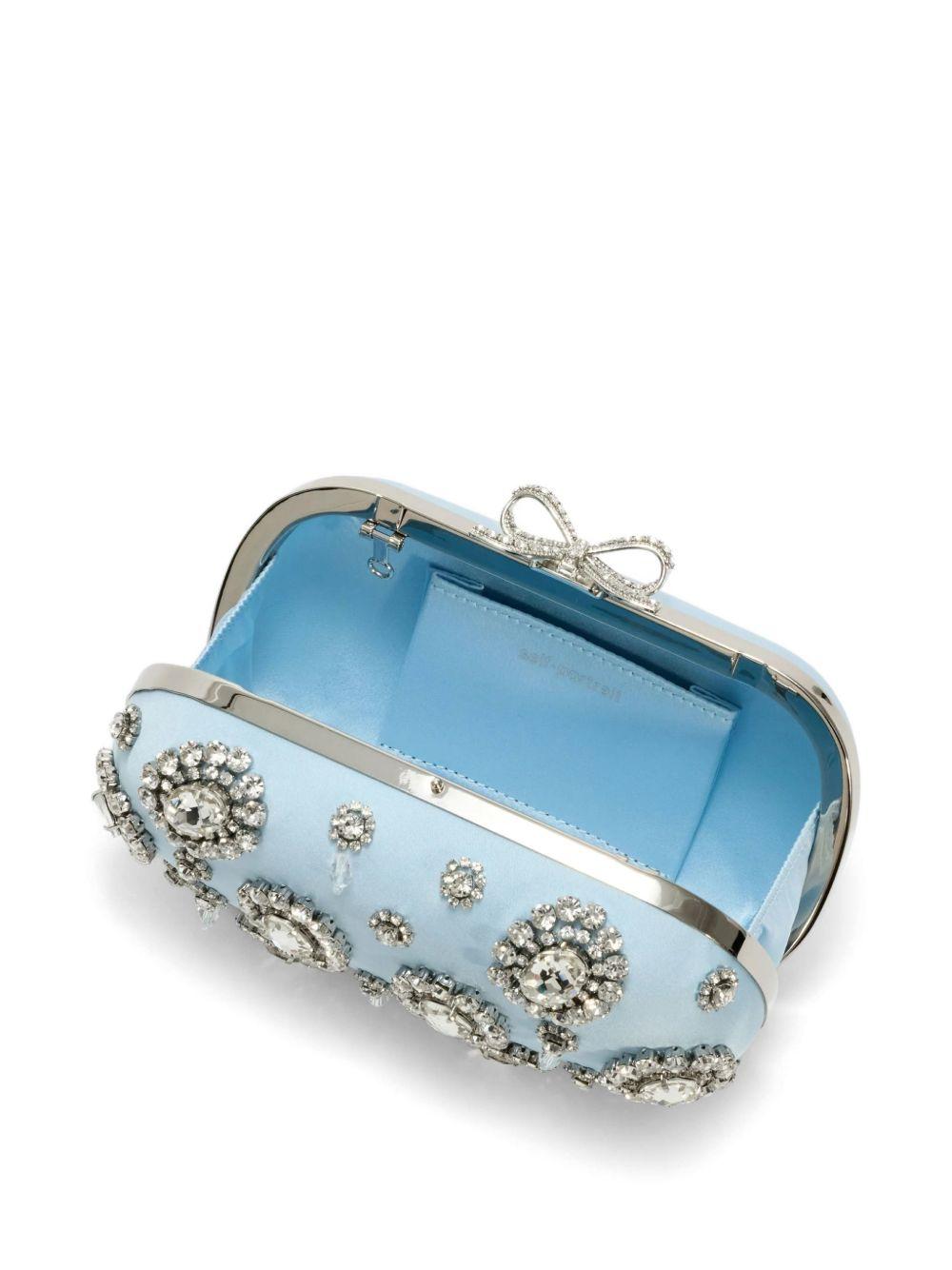 SELF PORTRAIT Pochette celeste rigida con gioielli argento