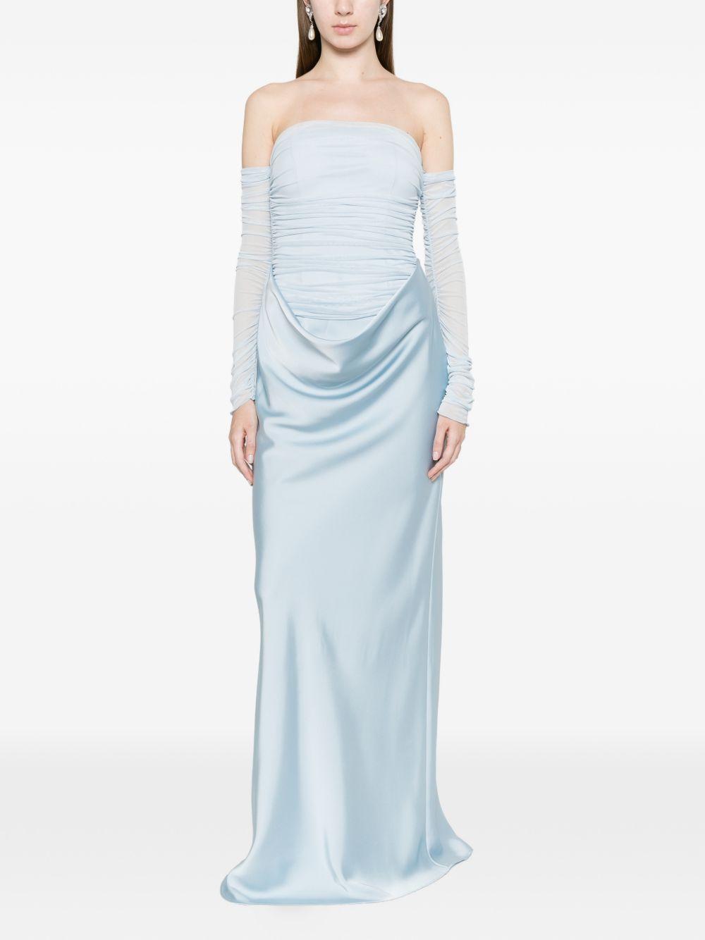 ROTATE Abito lungo celeste con strascico